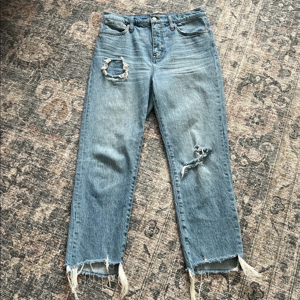 Madewell Distressed Classic Straight Jean Size 28